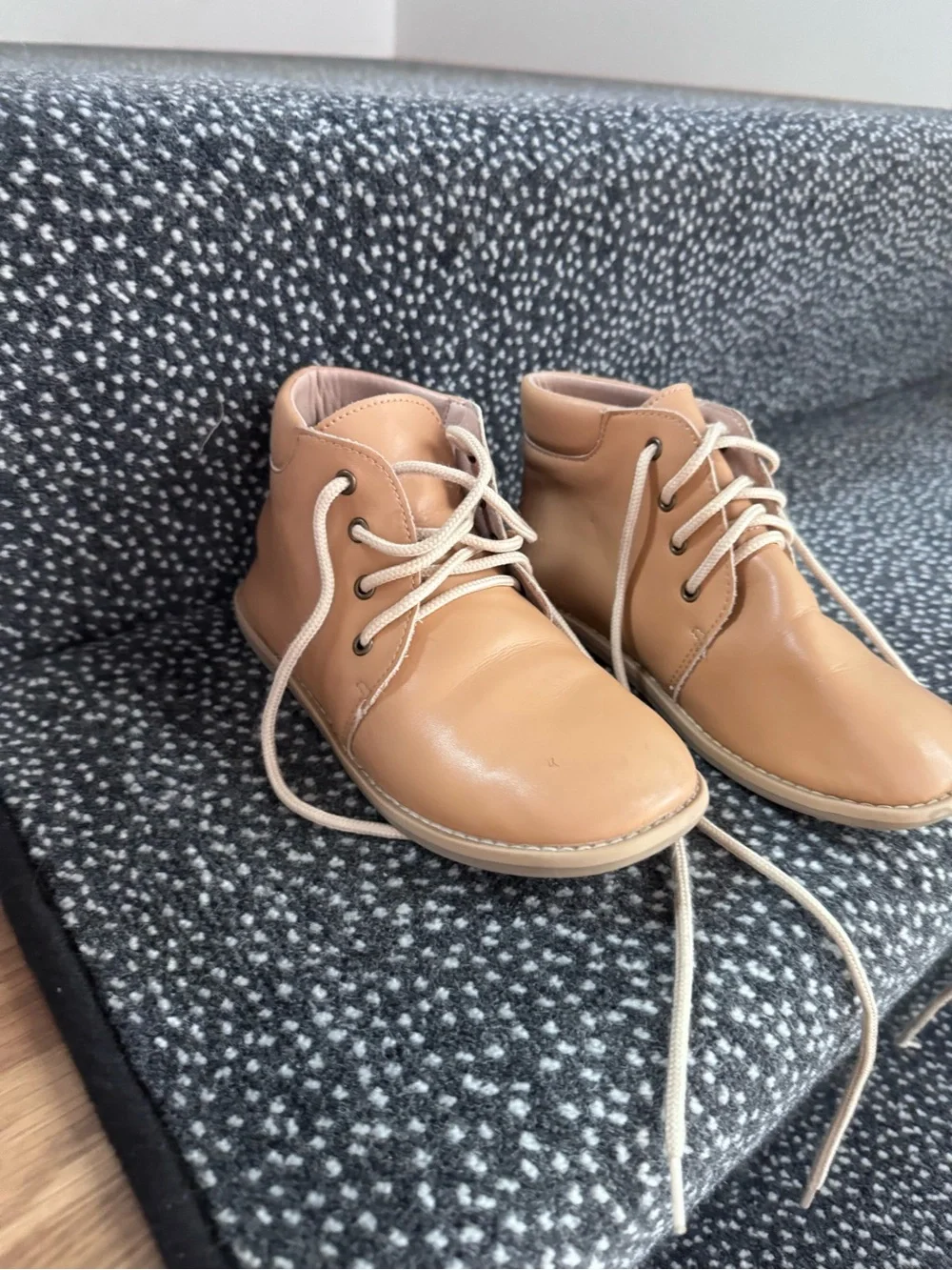 SweetHoney Tan Lace-Up Baby Walker Boots